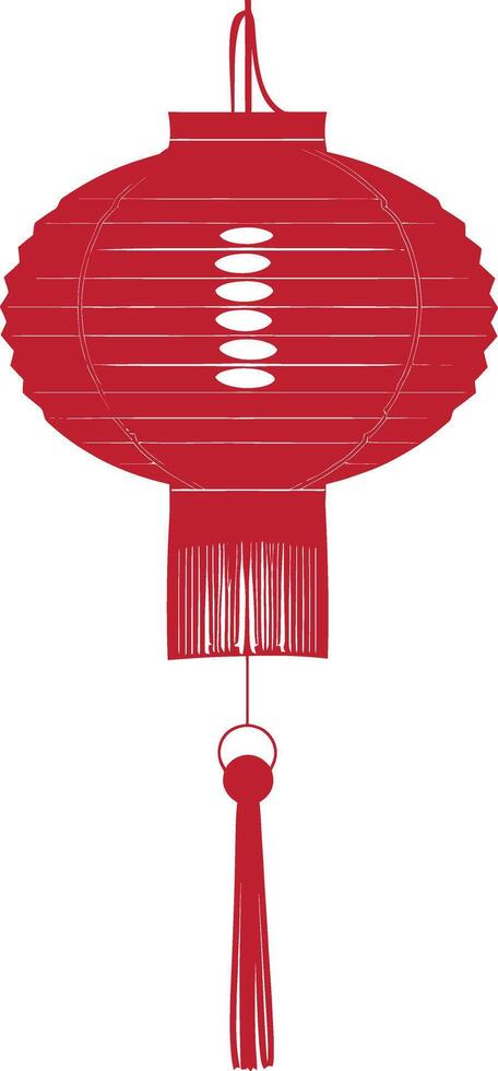 asian chinese traditional lantern red color only vector