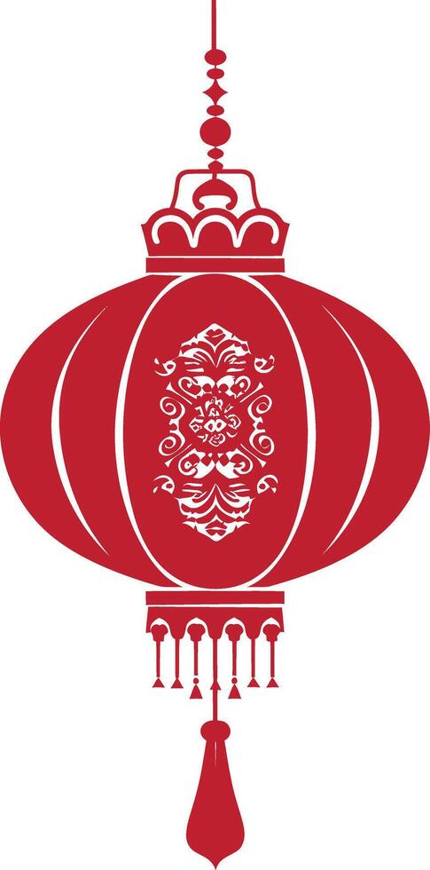 asian chinese traditional lantern red color only vector