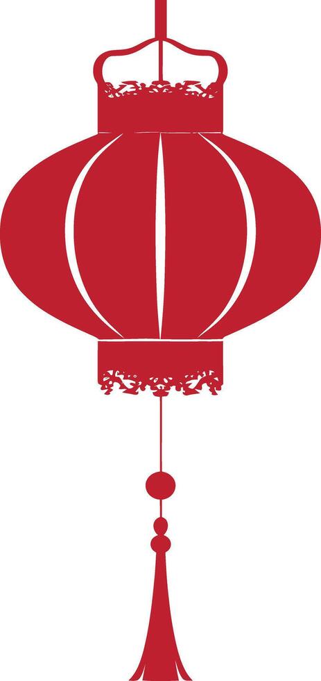 asian chinese traditional lantern red color only vector