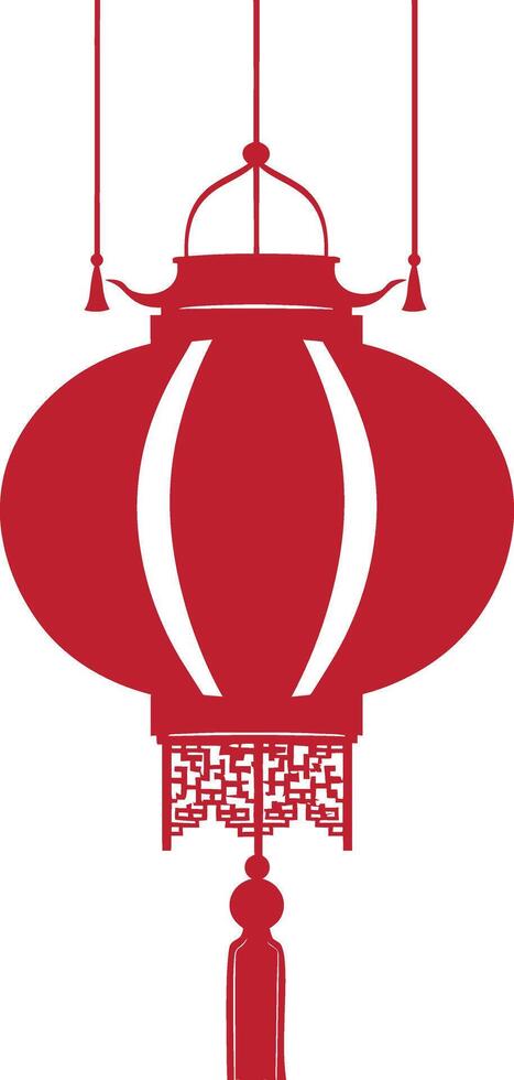 asian chinese traditional lantern red color only vector