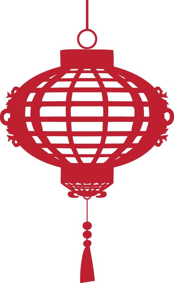 asian chinese traditional lantern red color only vector