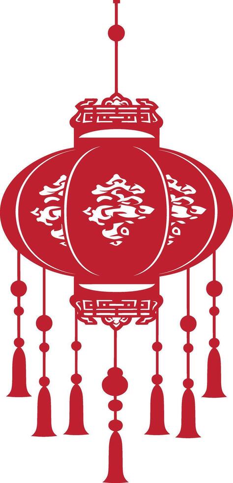 asian chinese traditional lantern red color only vector