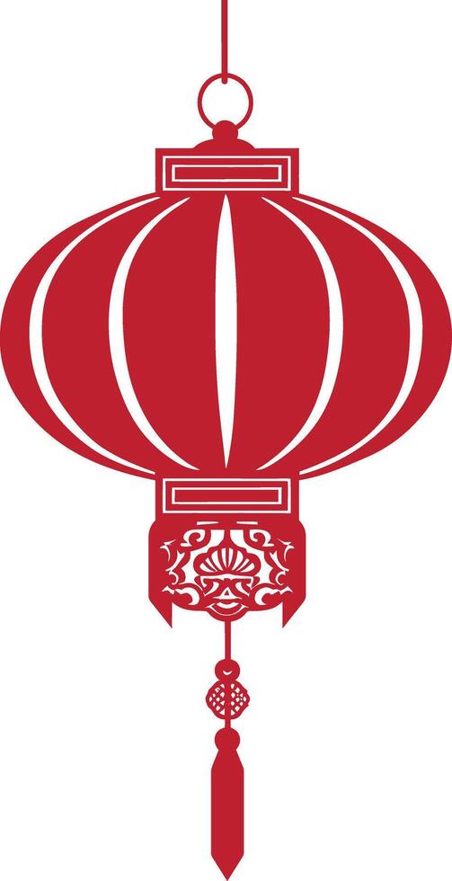 asian chinese traditional lantern red color only vector