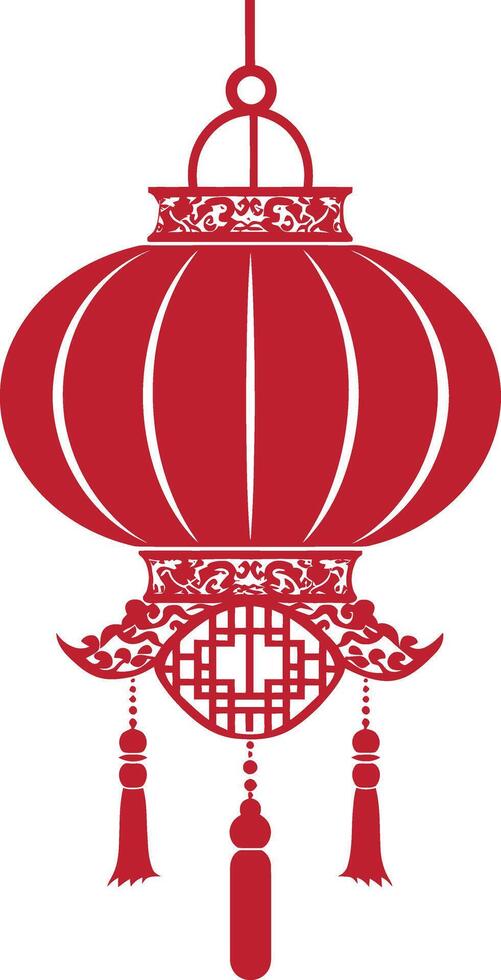 asian chinese traditional lantern red color only vector