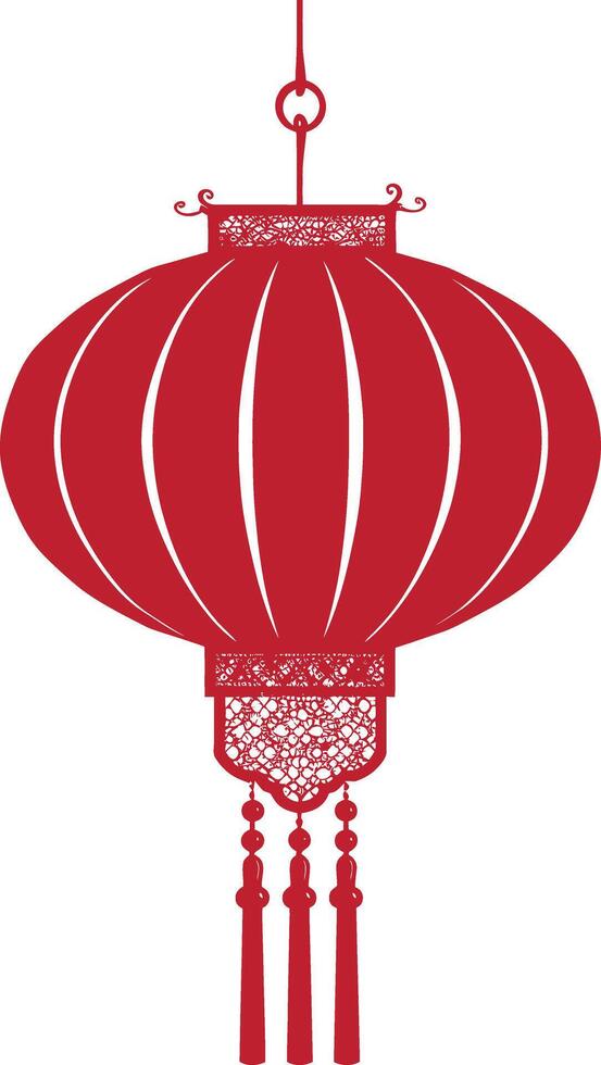 asian chinese traditional lantern red color only vector