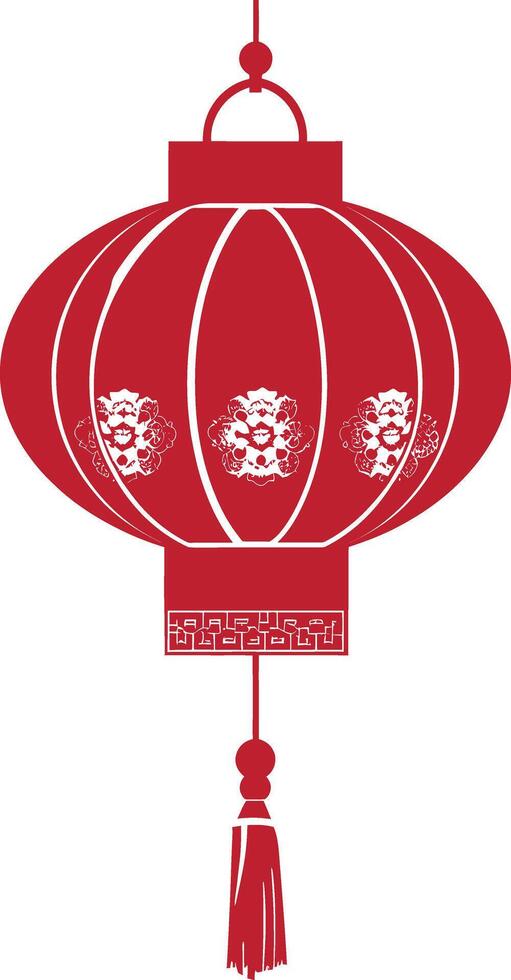 asian chinese traditional lantern red color only vector