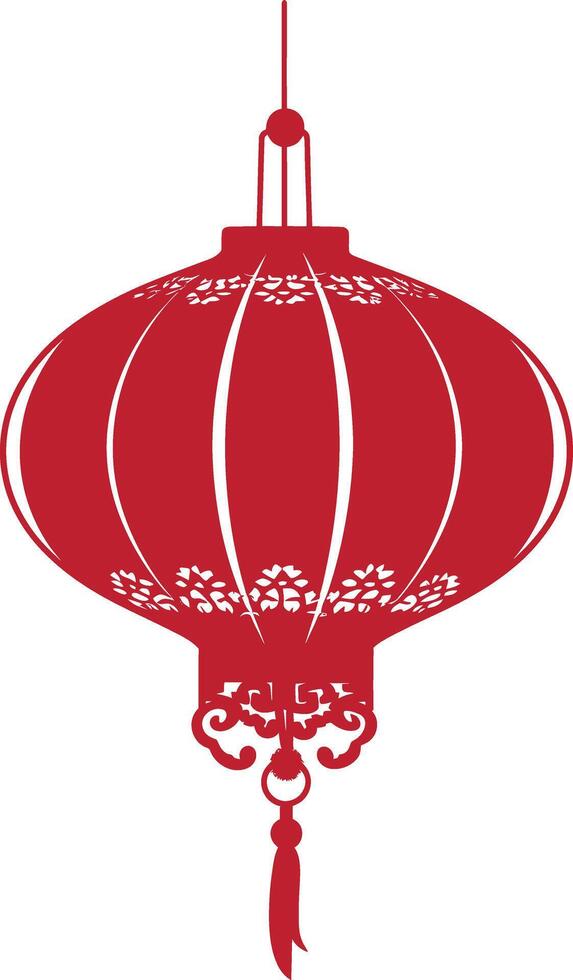 asian chinese traditional lantern red color only vector