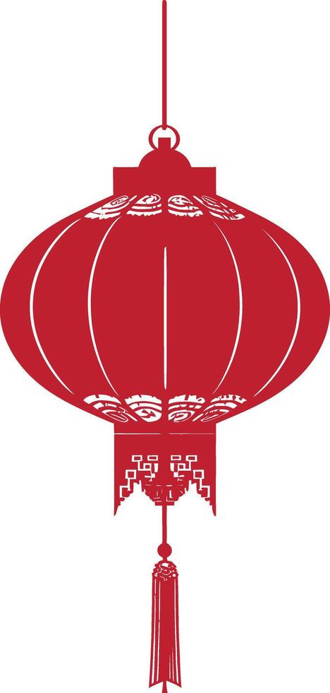 asian chinese traditional lantern red color only vector