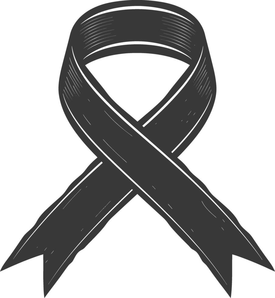 black ribbon a symbol of remembrance or mourning vector