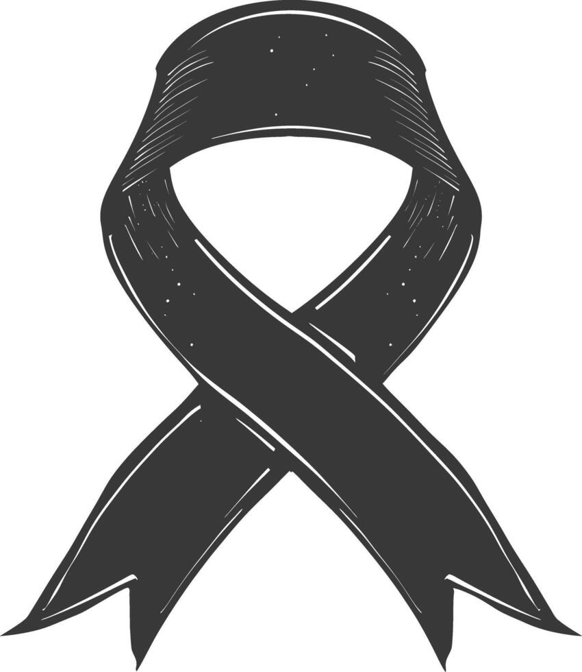 black ribbon a symbol of remembrance or mourning vector