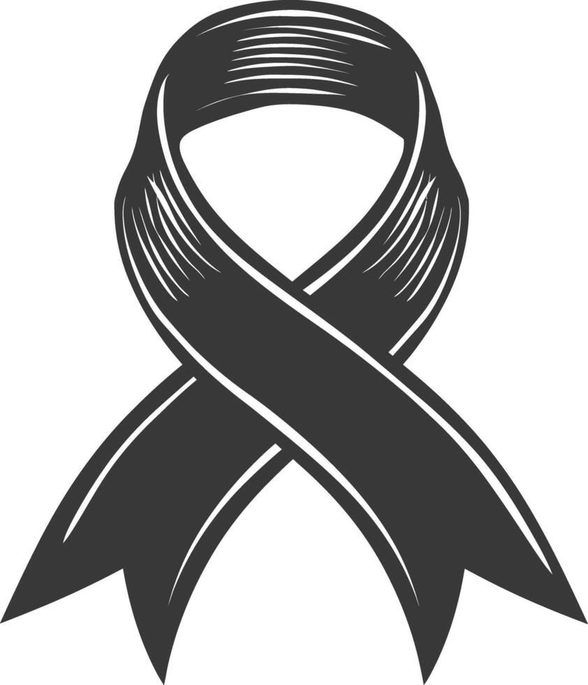 black ribbon a symbol of remembrance or mourning vector