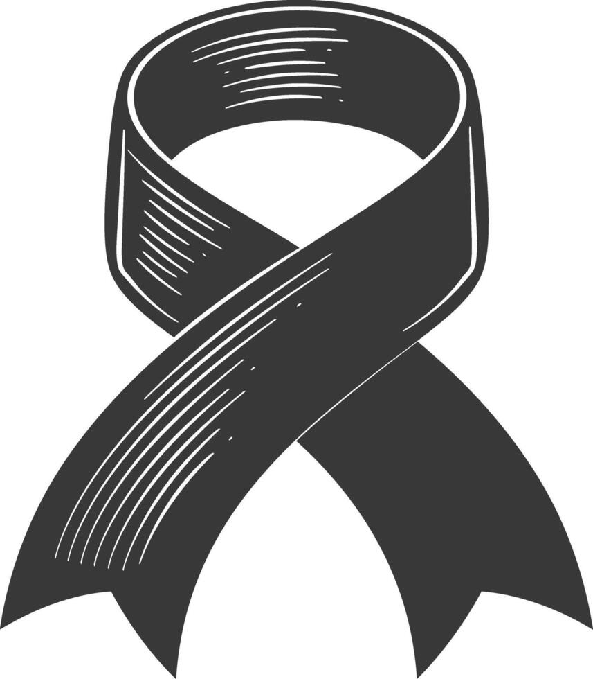 black ribbon a symbol of remembrance or mourning vector