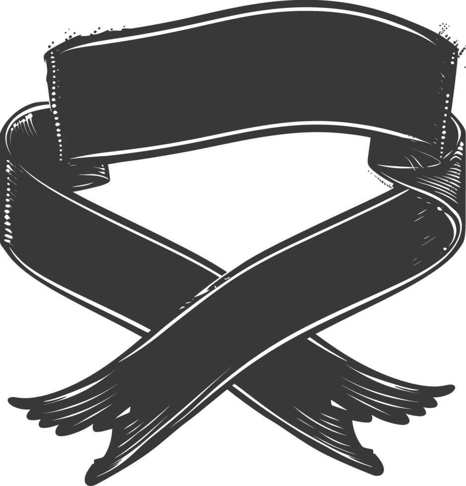 black ribbon a symbol of remembrance or mourning vector