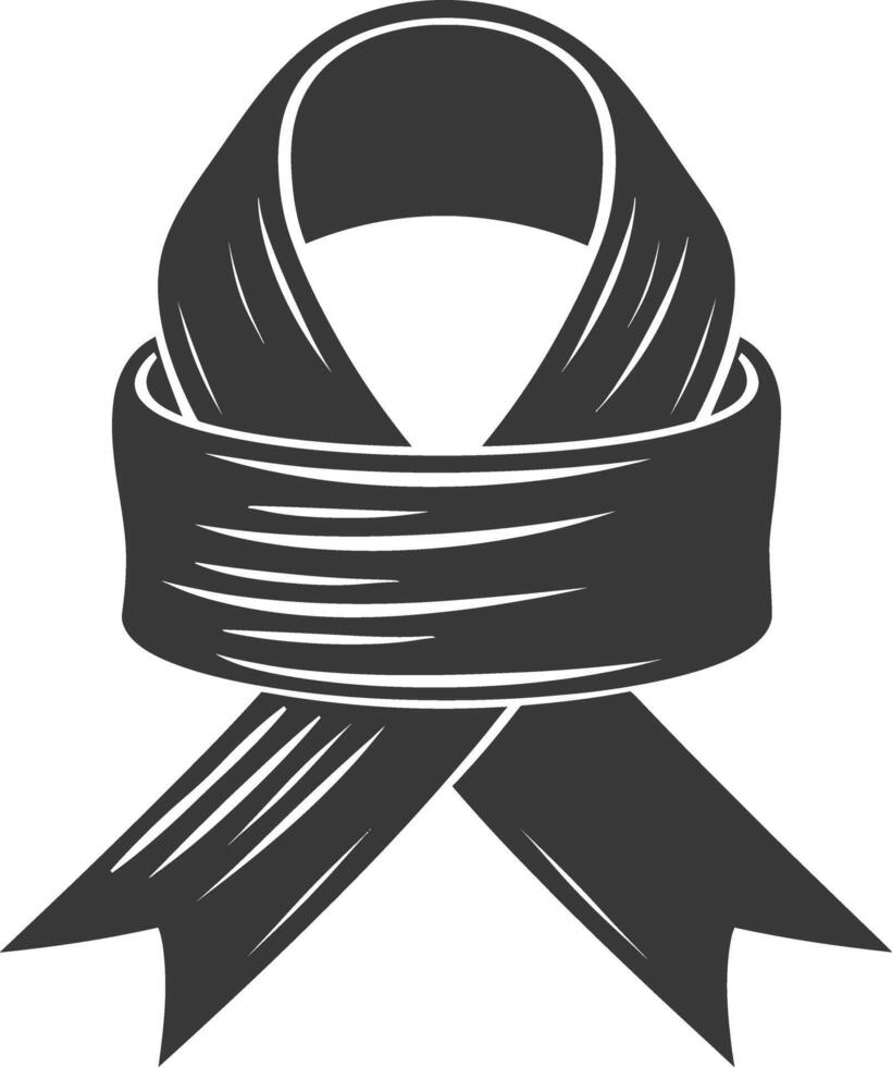 black ribbon a symbol of remembrance or mourning vector