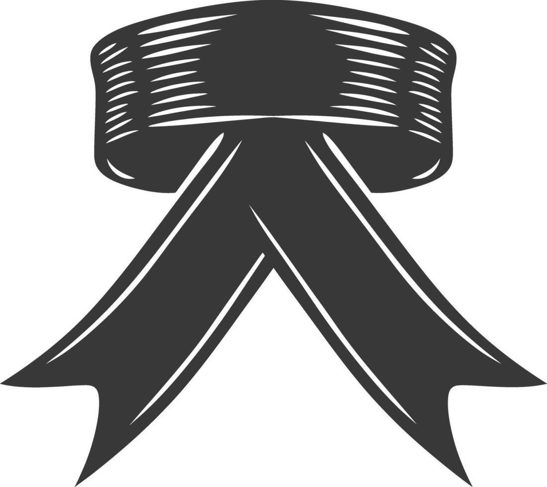black ribbon a symbol of remembrance or mourning vector