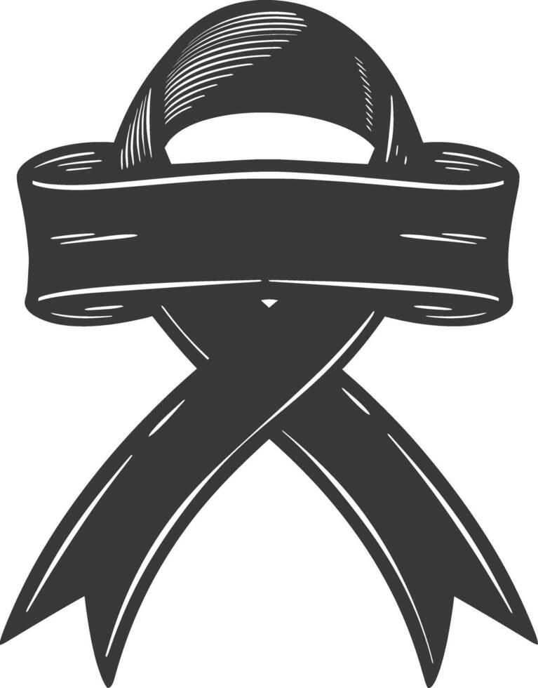 black ribbon a symbol of remembrance or mourning vector