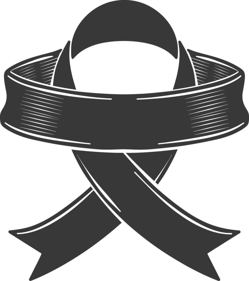 black ribbon a symbol of remembrance or mourning vector