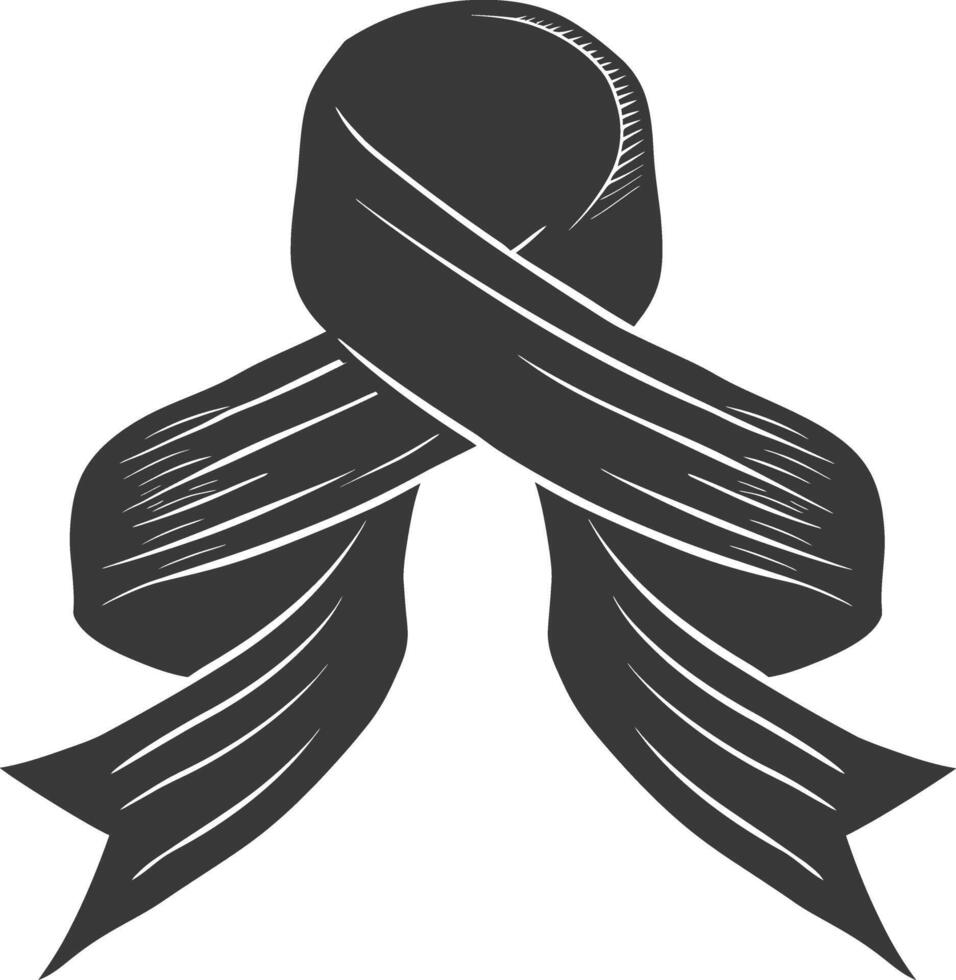 black ribbon a symbol of remembrance or mourning vector