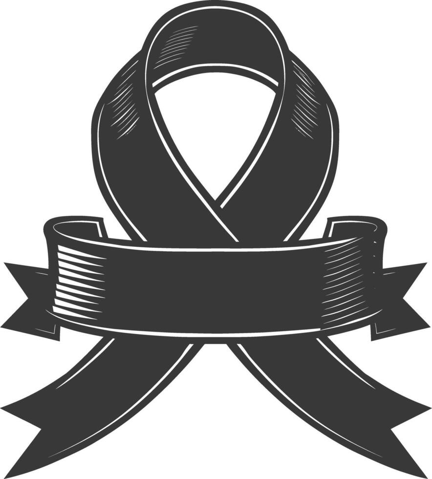 black ribbon a symbol of remembrance or mourning vector