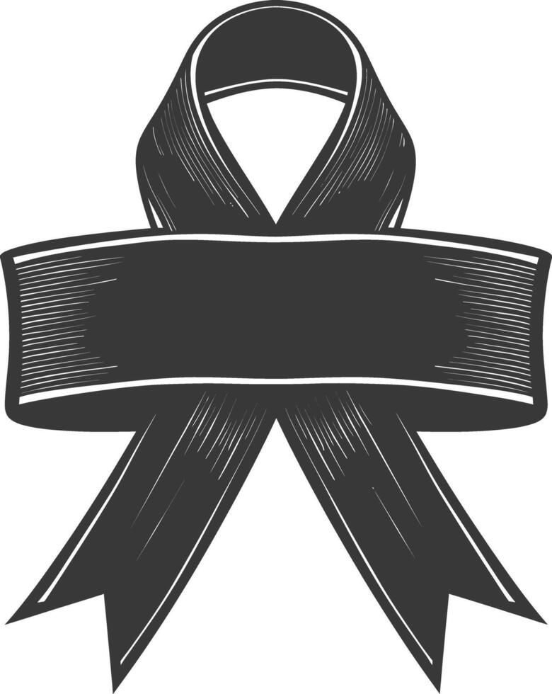 black ribbon a symbol of remembrance or mourning vector