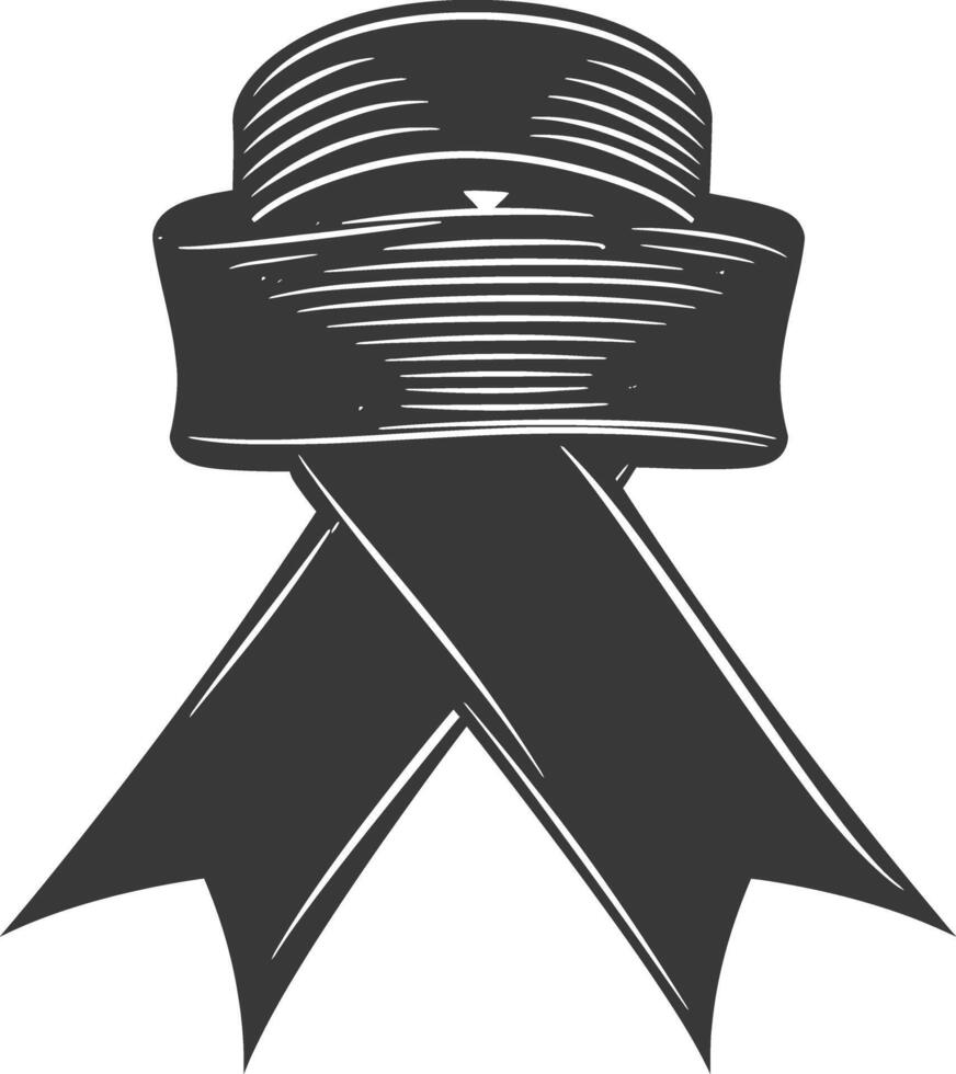 black ribbon a symbol of remembrance or mourning vector