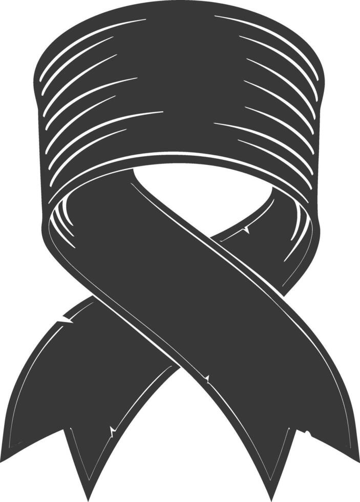 black ribbon a symbol of remembrance or mourning vector