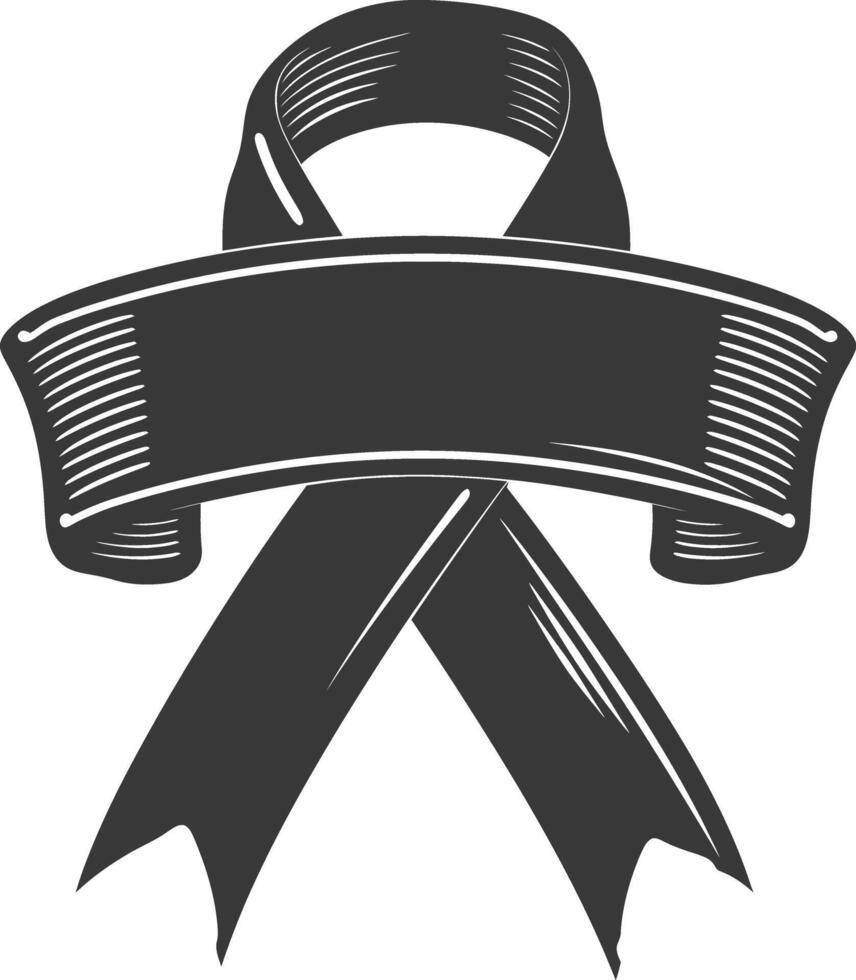 black ribbon a symbol of remembrance or mourning vector