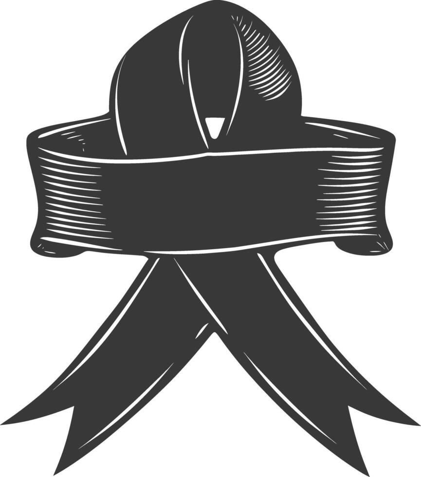 black ribbon a symbol of remembrance or mourning vector