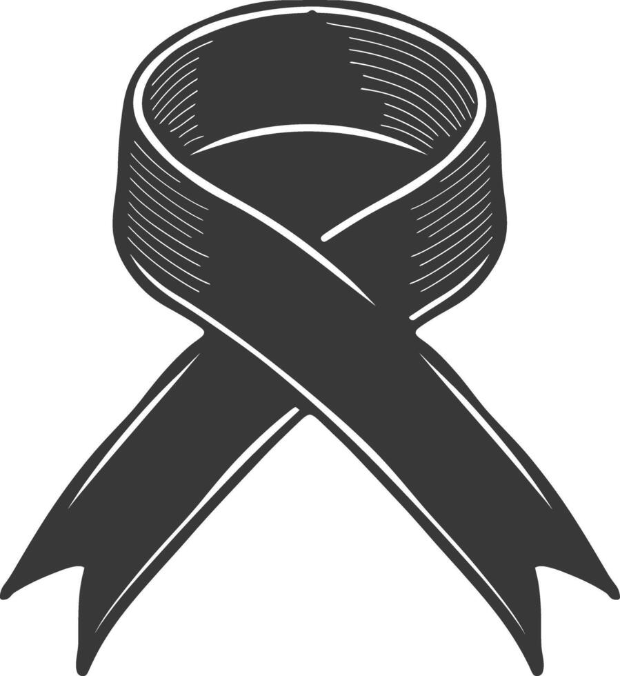 black ribbon a symbol of remembrance or mourning vector