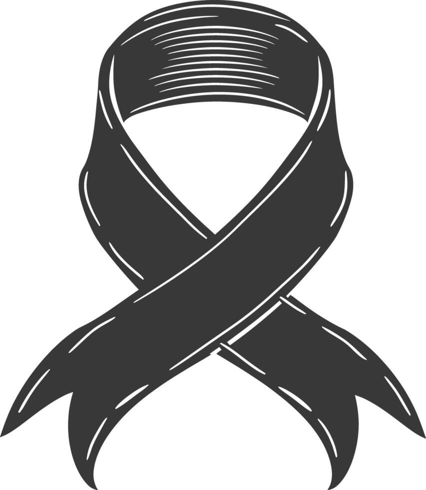 black ribbon a symbol of remembrance or mourning vector