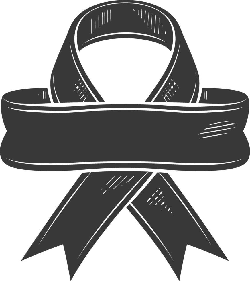 black ribbon a symbol of remembrance or mourning vector
