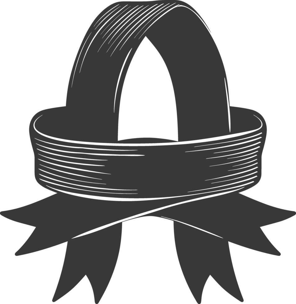 black ribbon a symbol of remembrance or mourning vector