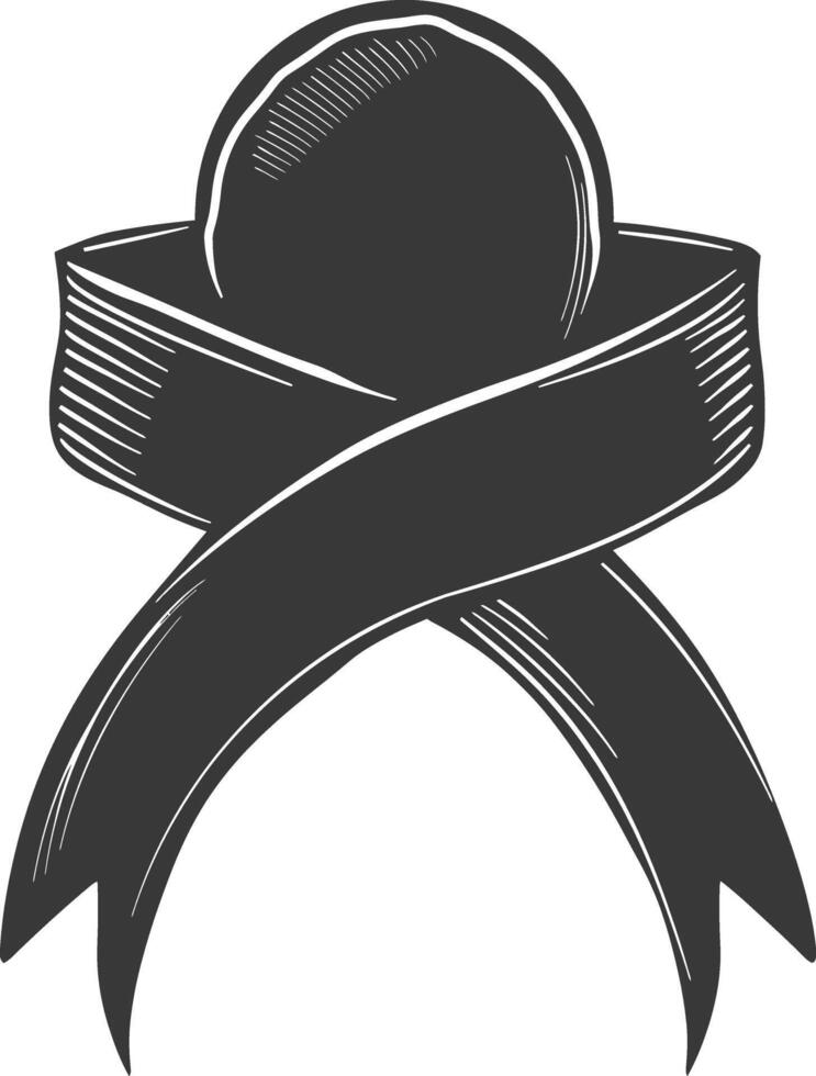 black ribbon a symbol of remembrance or mourning vector