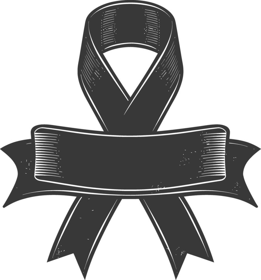 black ribbon a symbol of remembrance or mourning vector