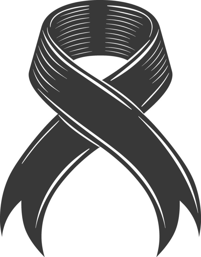 black ribbon a symbol of remembrance or mourning vector