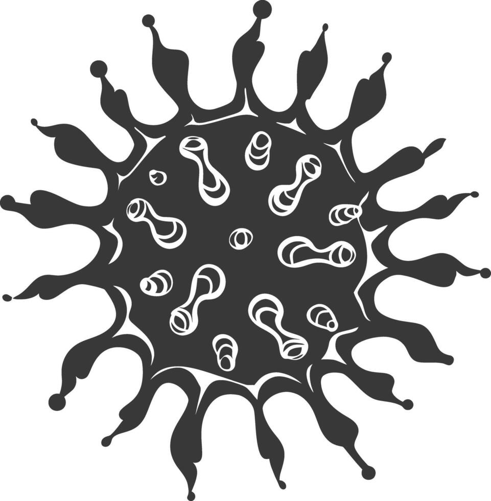 Silhouette virus black color only full body vector