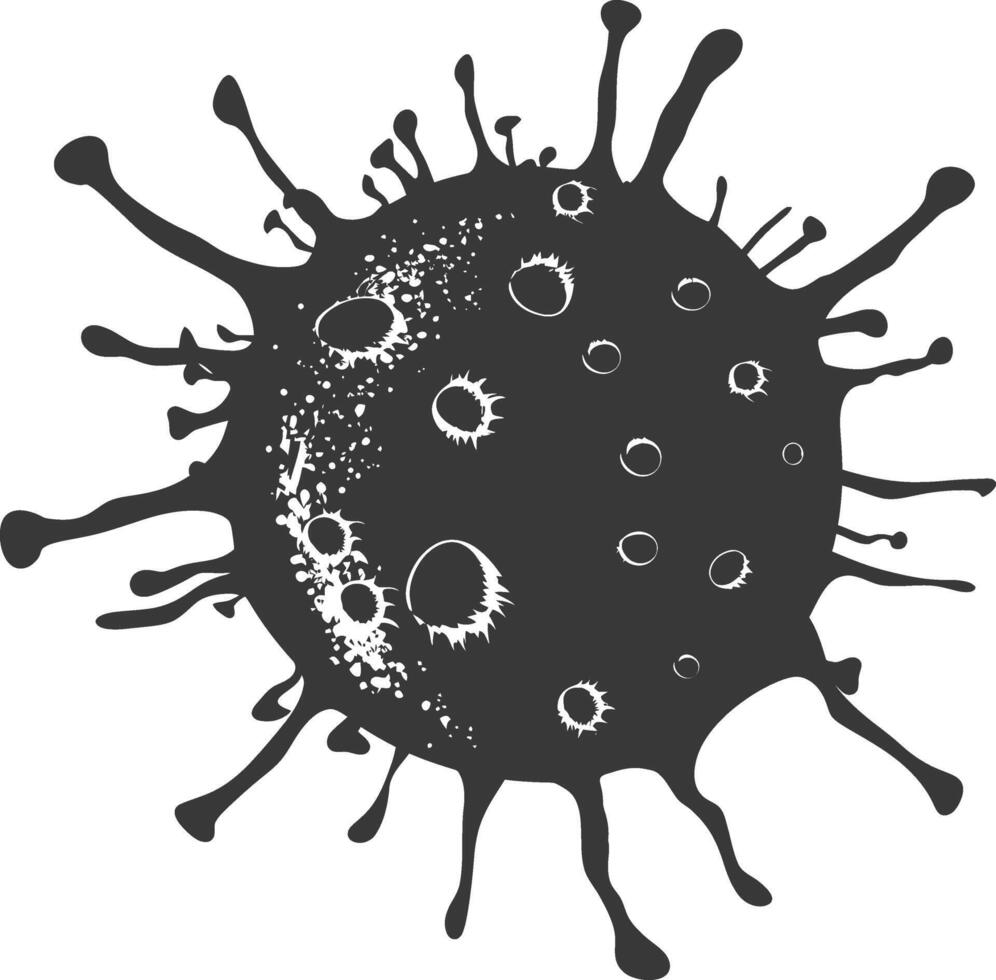 Silhouette virus black color only full body vector