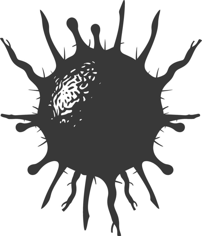 silueta virus negro color solamente lleno cuerpo vector