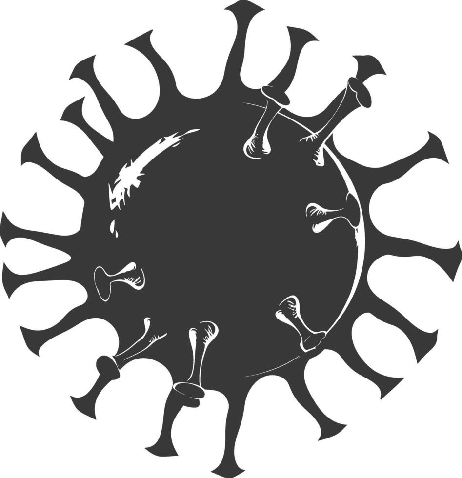 Silhouette virus black color only full body vector