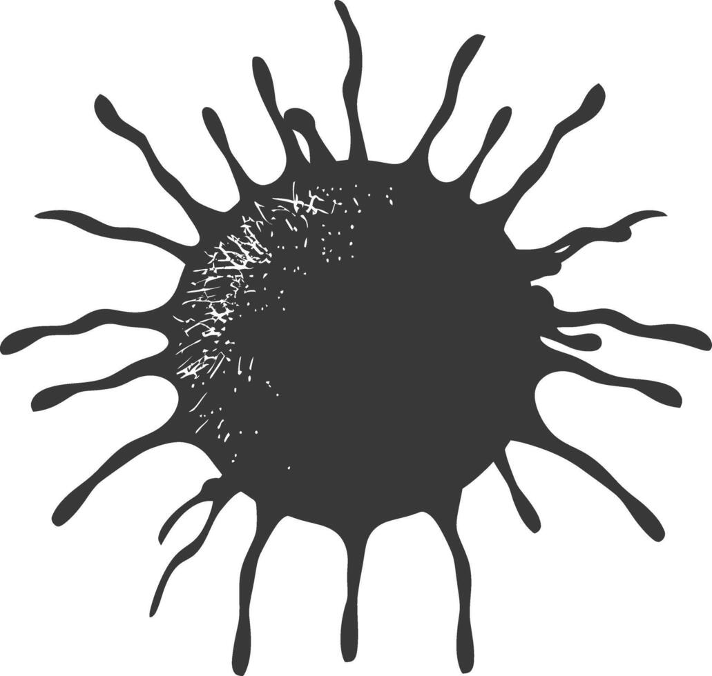 silueta virus negro color solamente lleno cuerpo vector