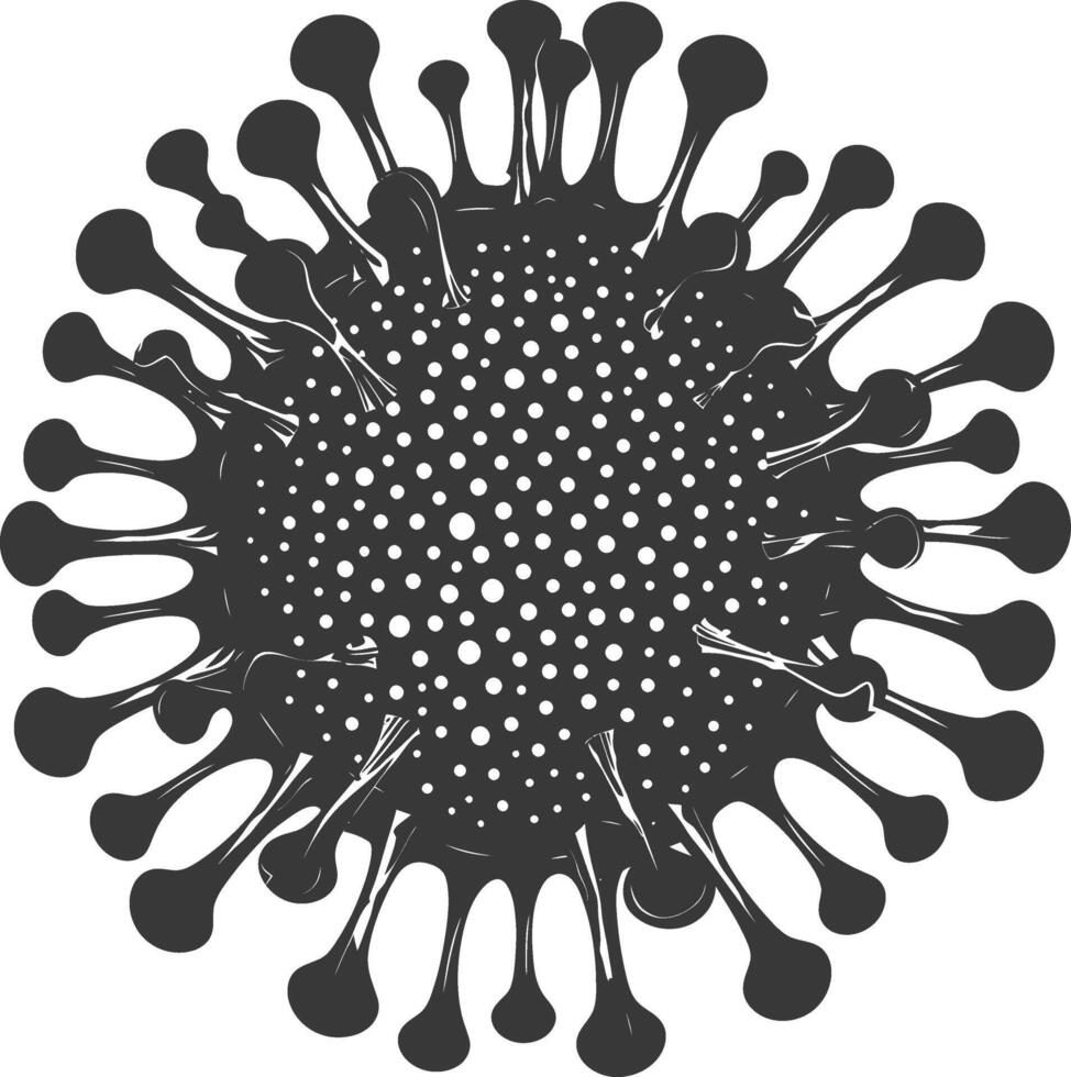 silueta virus negro color solamente lleno cuerpo vector