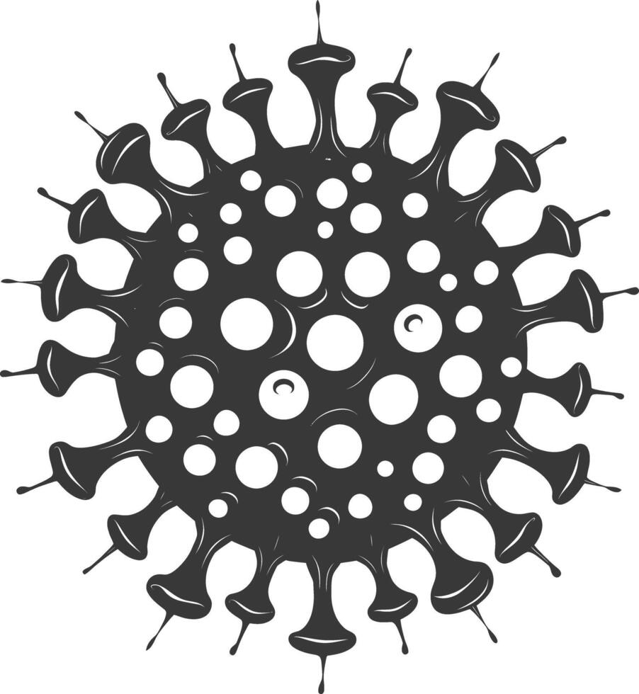 Silhouette virus black color only full body vector