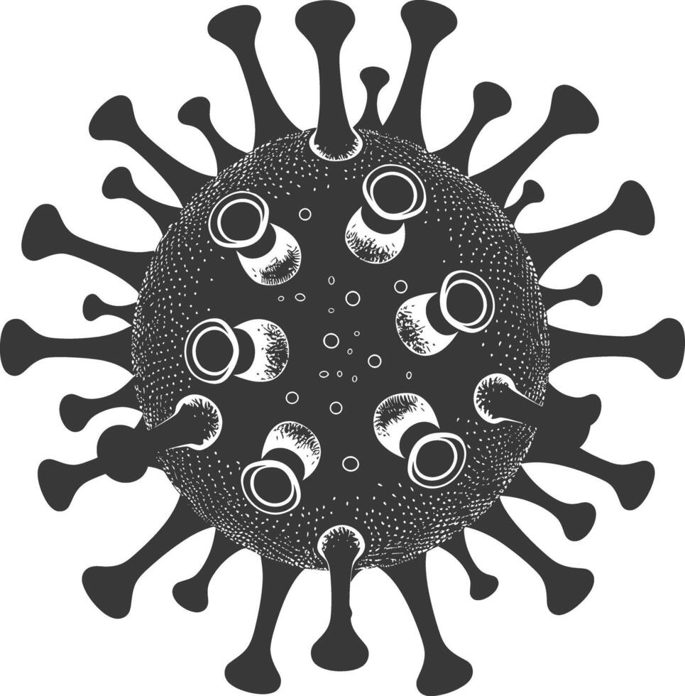 Silhouette virus black color only full body vector