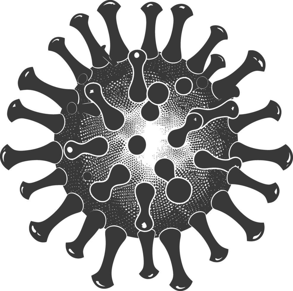 Silhouette virus black color only full body vector