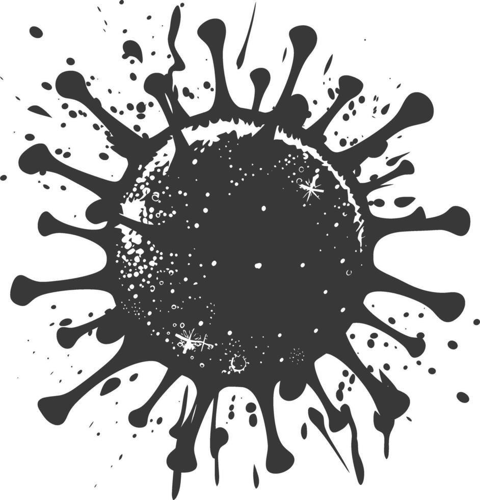 Silhouette virus black color only full body vector