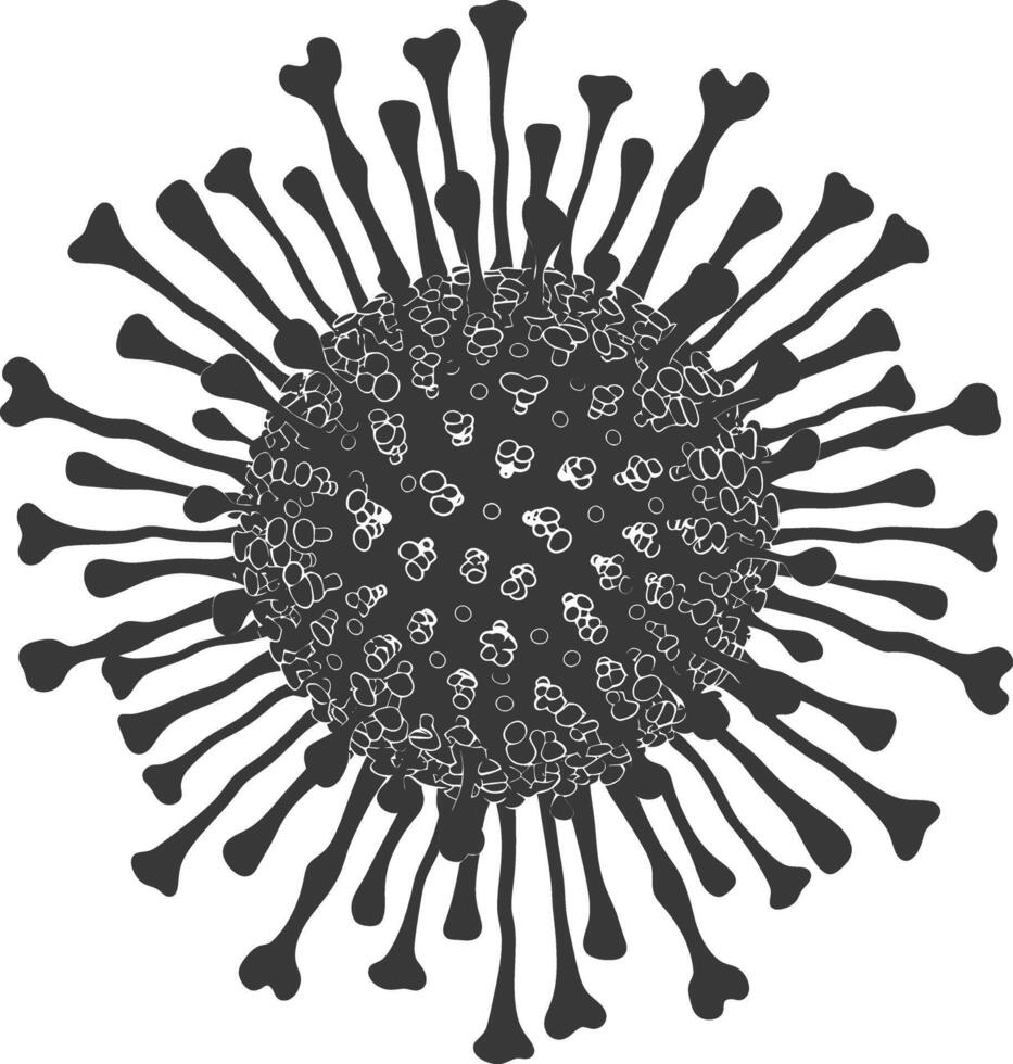 silueta virus negro color solamente lleno cuerpo vector