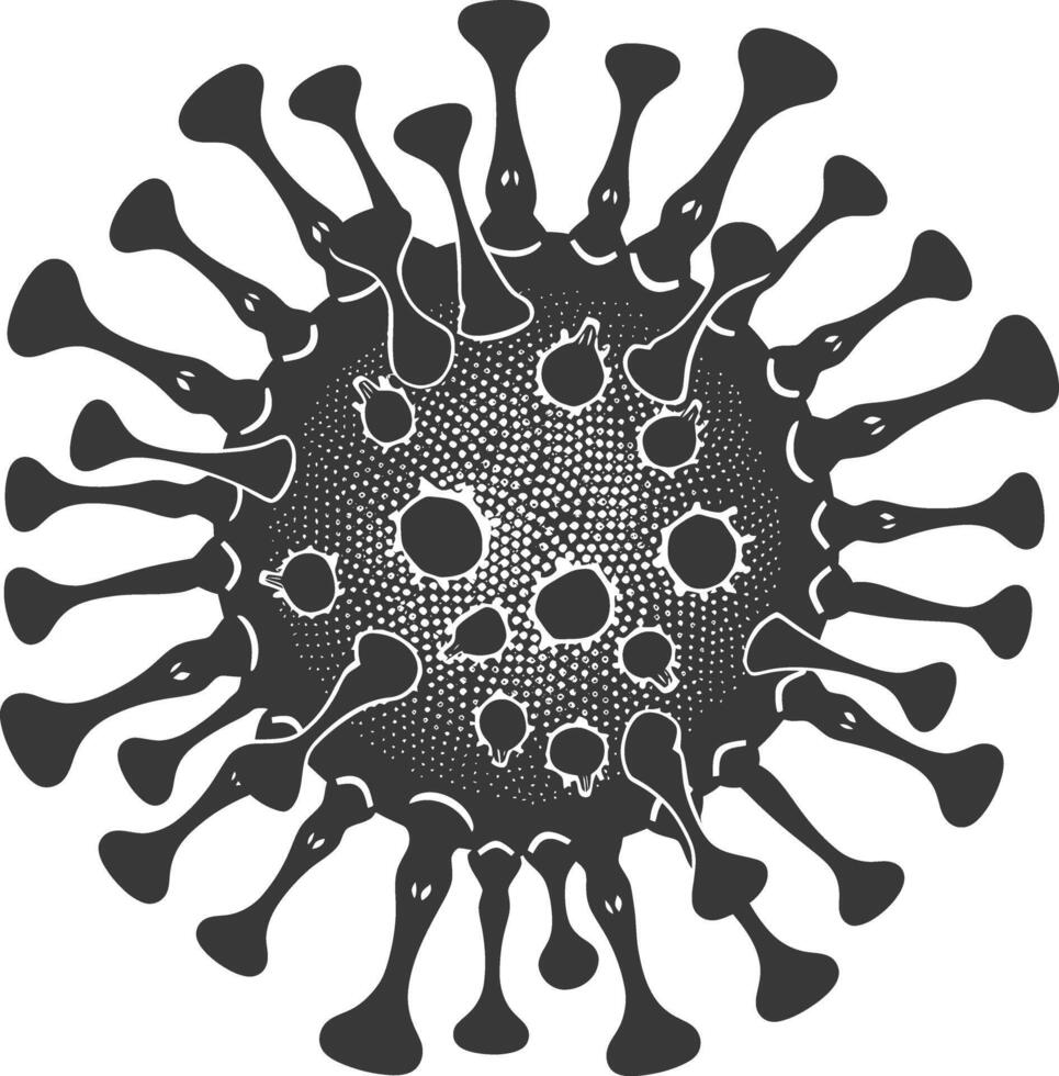 Silhouette virus black color only full body vector