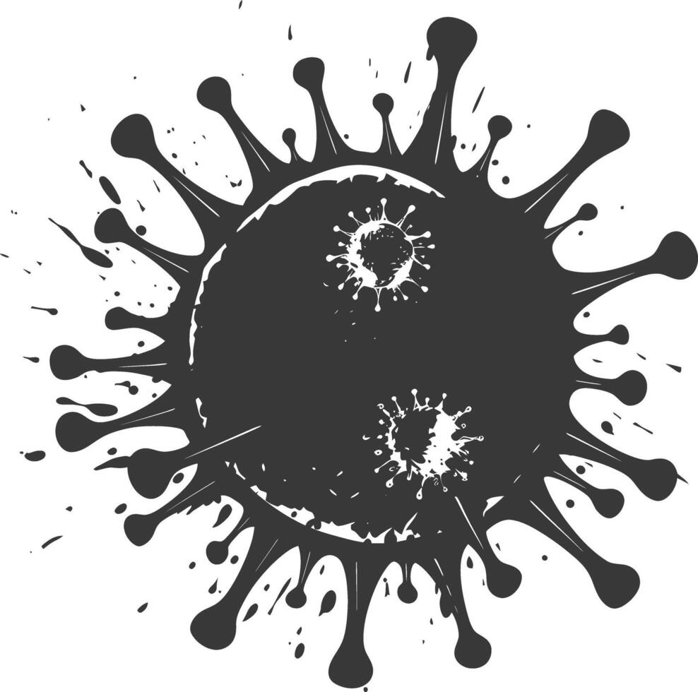 silueta virus negro color solamente lleno cuerpo vector