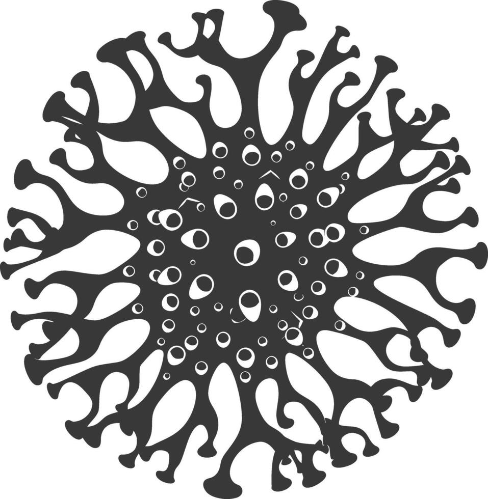 silueta virus negro color solamente lleno cuerpo vector