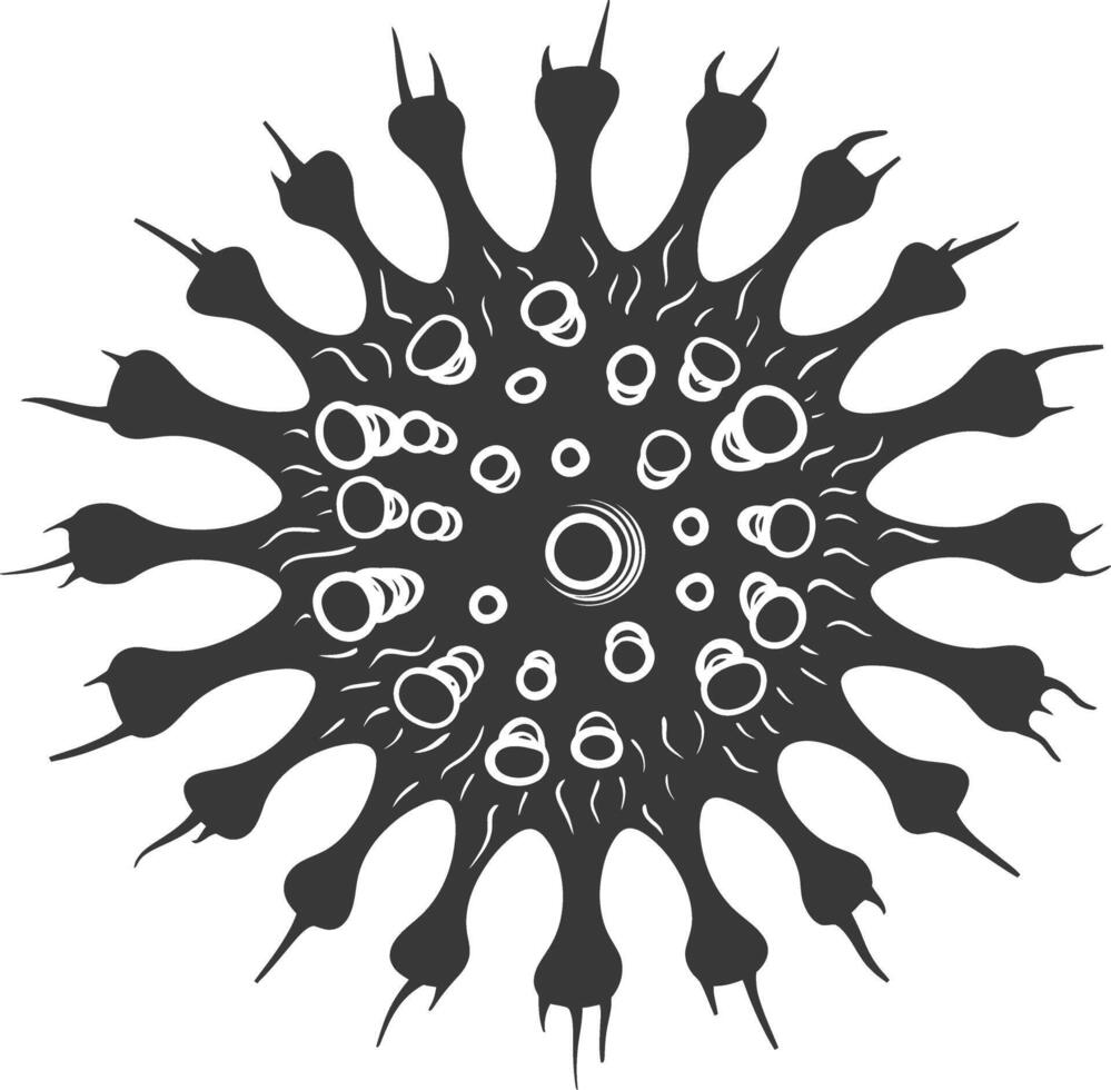 Silhouette virus black color only full body vector